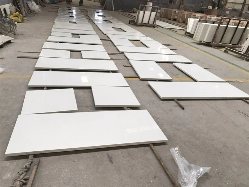 Islas de cocina de cuarzo blanco para hostelería